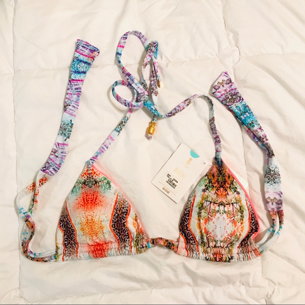 MALAI SWIMWEAR Triangle bikini top cheetah design